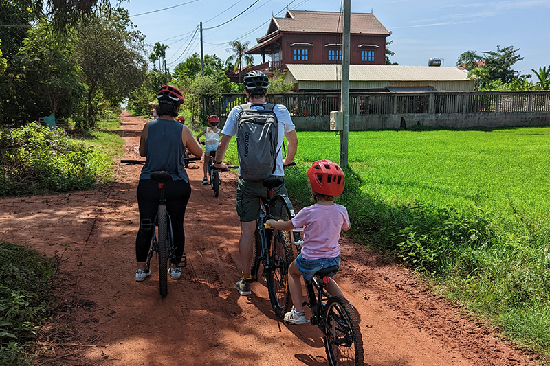 Cycling East Corner of Siem Reap Roluos Group & Countryside